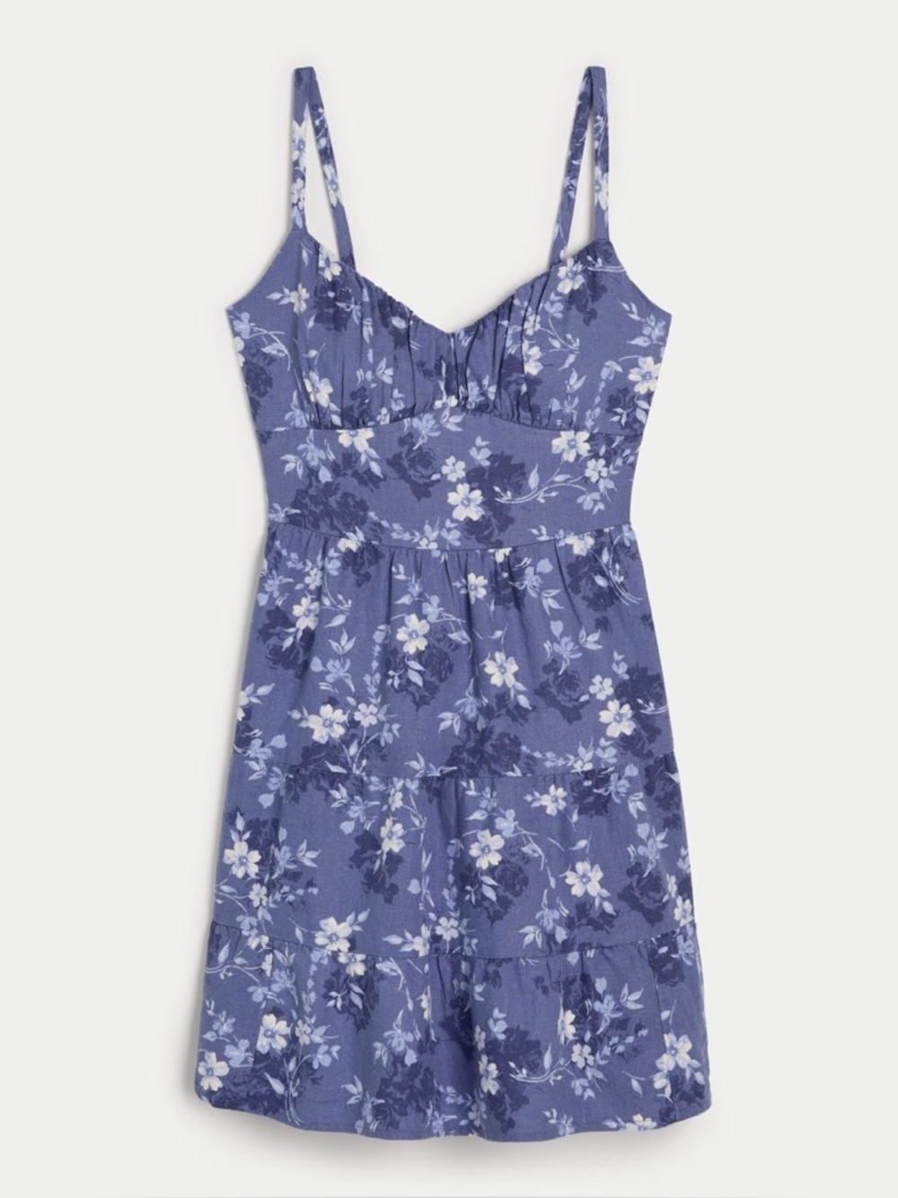 Hollister linen blend tie back floral mini dress